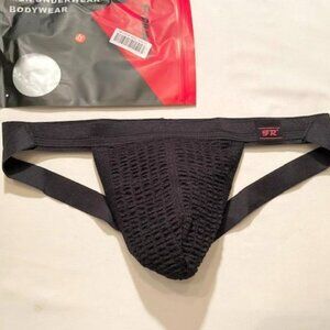 F + R - Size "M" Swimmer/Jogger Athletic Supporter - Black, Red - Jockstrap